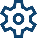 settings blue icon
