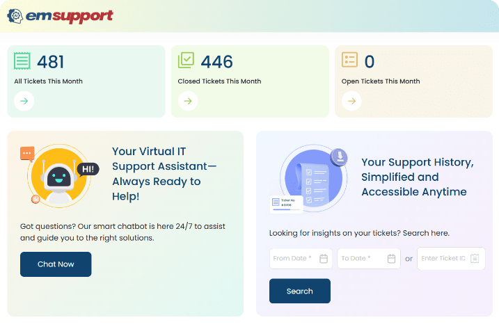 EmSupport- AI-Powered Support Assistant Dashboard