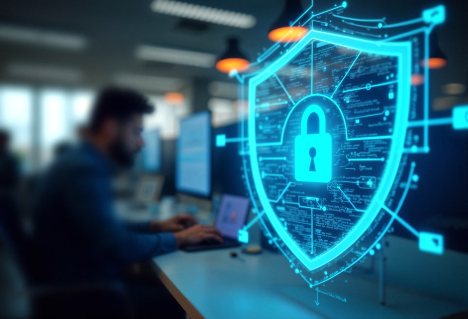 A graphic representing Embee Software's Cyber Defense Center